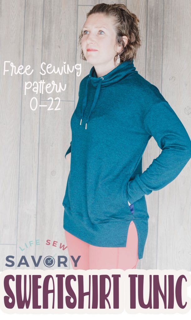 womens sweatshirt tunic free sewing pattern