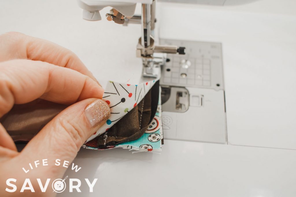 sew carefully and slowly around corners