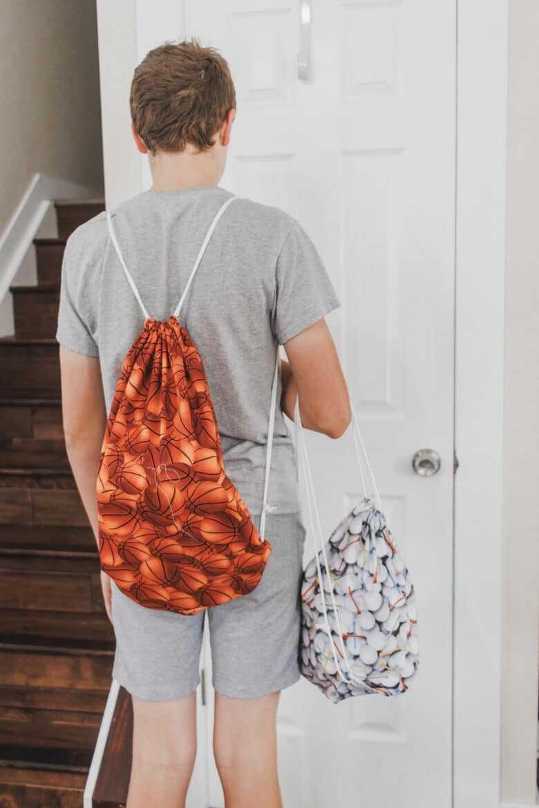 how to sew a cinch sack for sports shoes