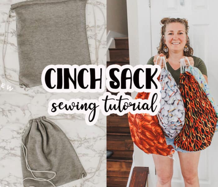 Learn how to sew a drawstring bag with this beginner friendly sewing tutorial. Sew a cinch sack for sports, dance or a day trip. Love this simple bag you can sew in minutes.