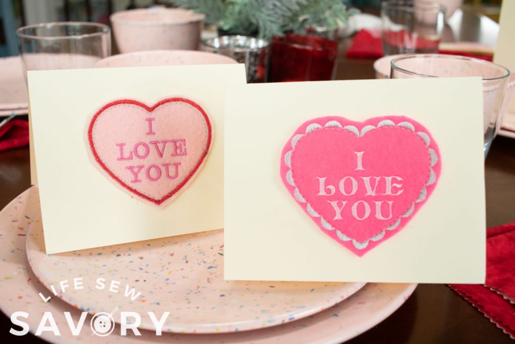 DIY embroidered valentines cards
