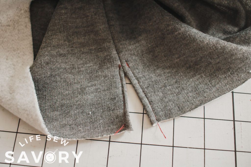 fold seam allowance under and sew