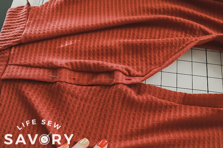 pin neckline together