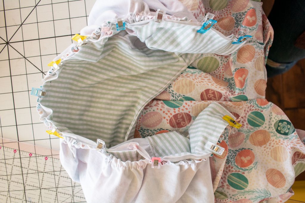 gather skirt to match top and attach