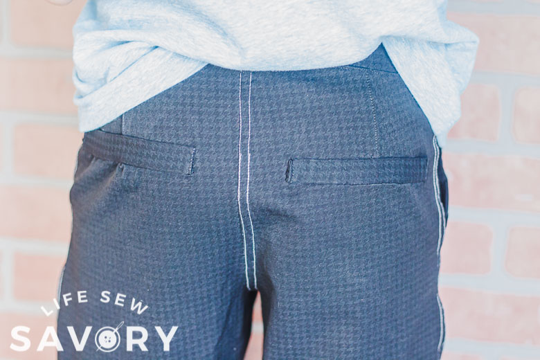 faux back pocket on short pattern