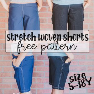 stretch woven shorts free pattern