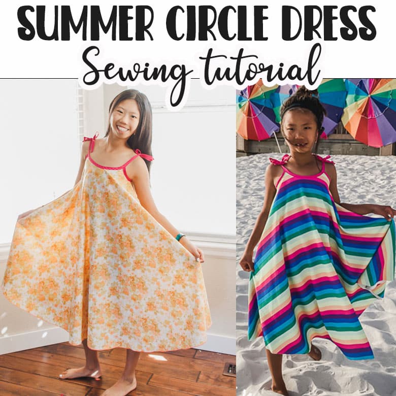 how to sew a summer circle dress full tutorial use a vintage sheet