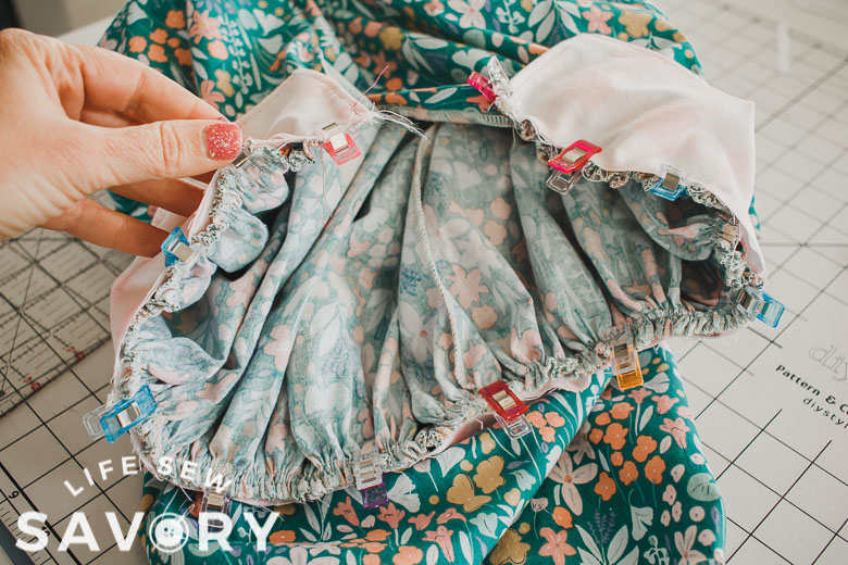 pin skirt to tank or clip