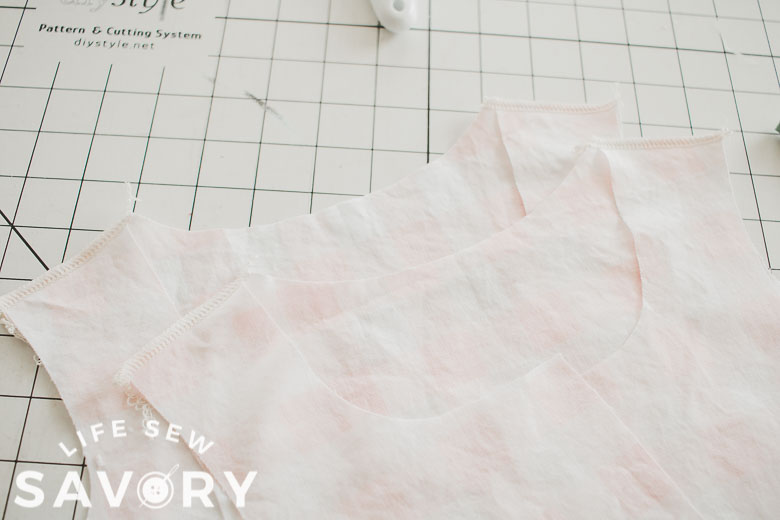 sew shoulders of two sets of tank tops