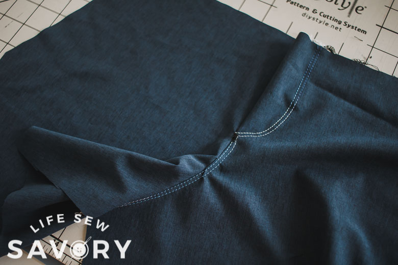 top stitch fly and front