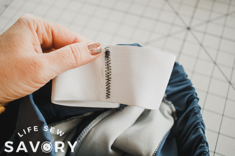 thread elastic, then sew together