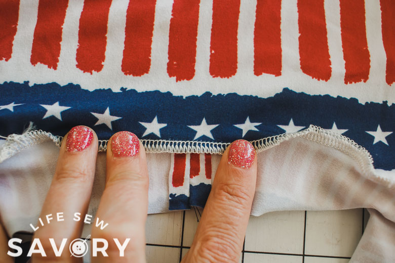 fold seam allowance up