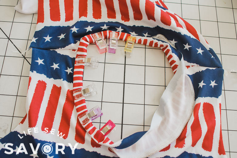 continue around the entire neckline