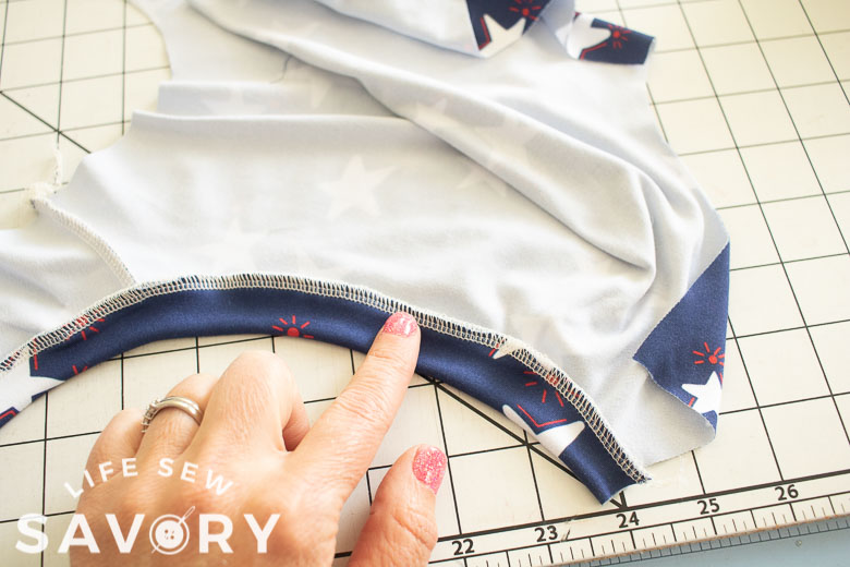 fold seam allowance to shirt side