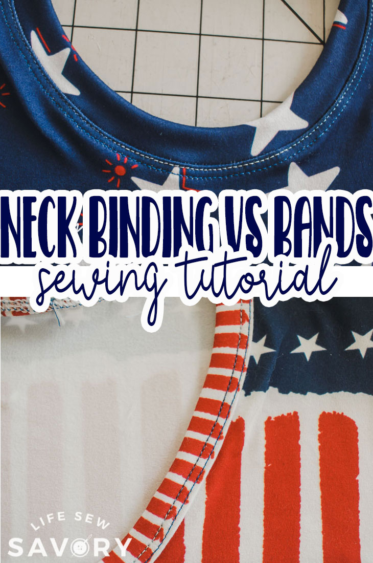 how to sew a neckline binding vs band from Life Sew savory