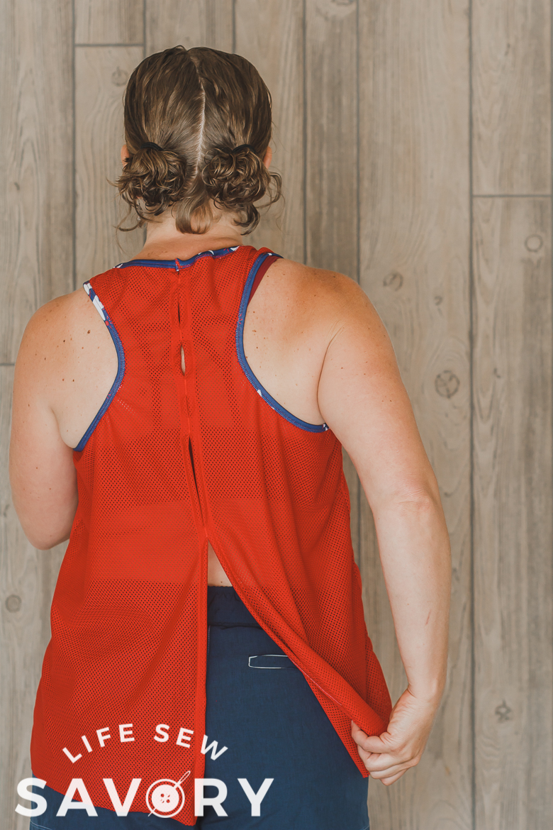 open back tank, not tied