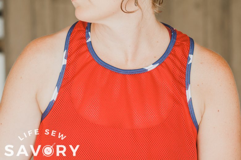 front of tank top close up