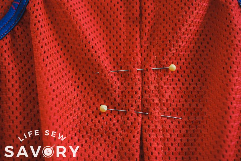 pin back edged together