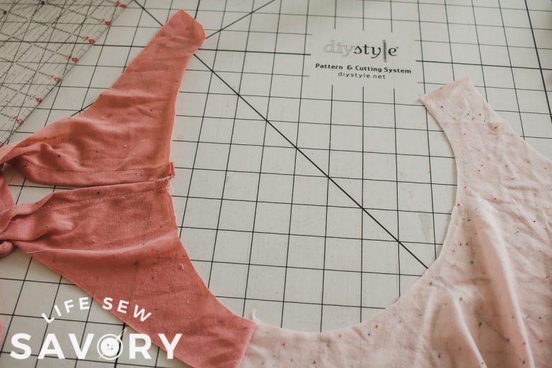 sew one shoulder seam on sports tank