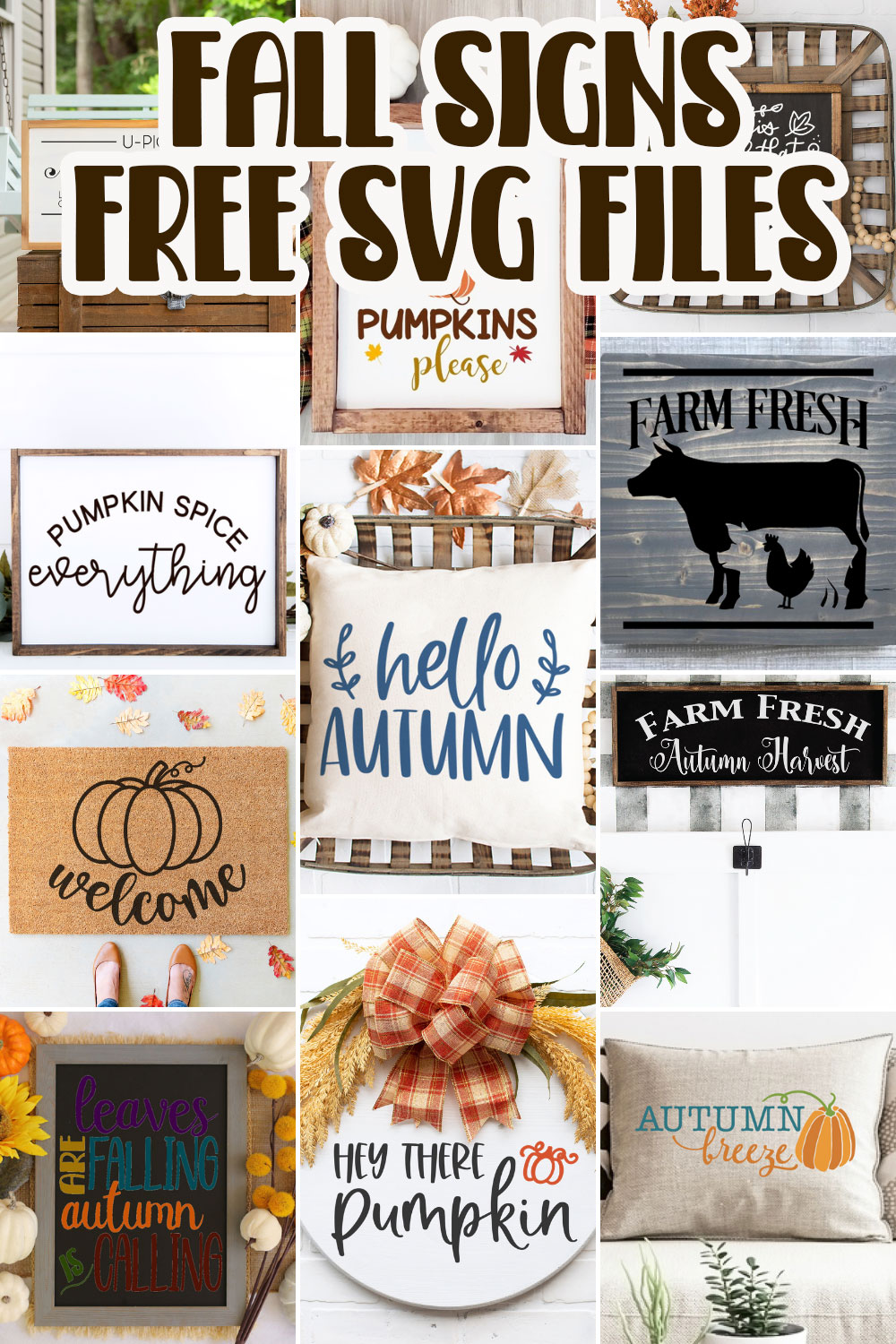 free cut files for fall signs