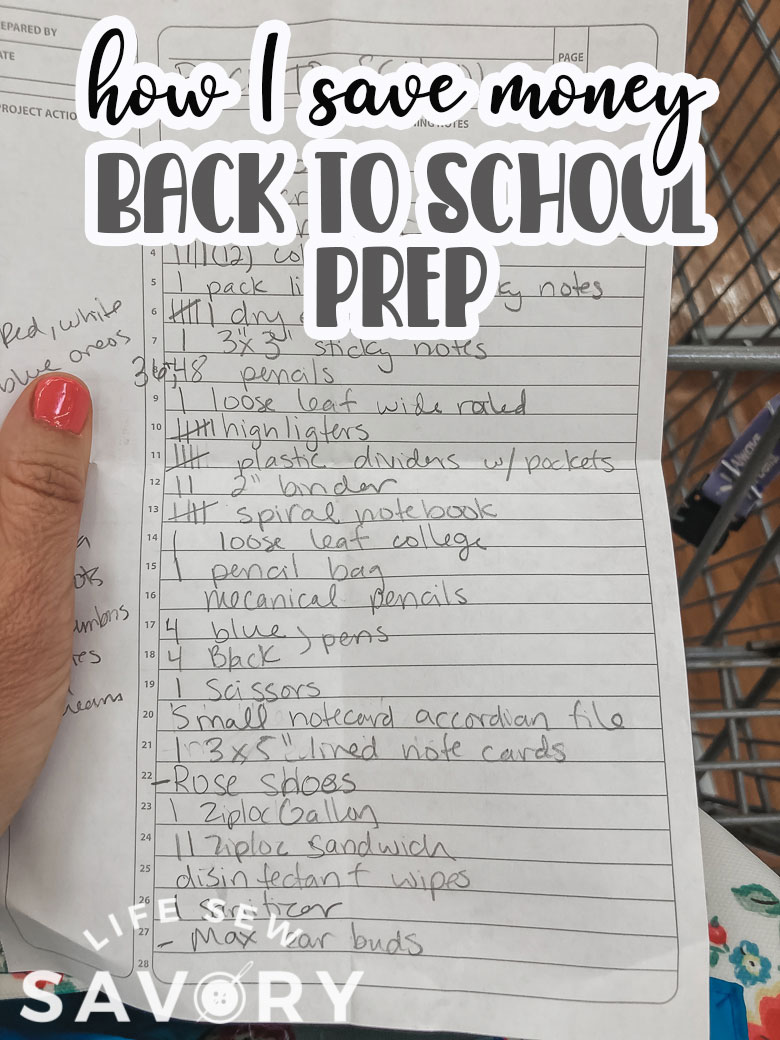 how I save money on back to school prep