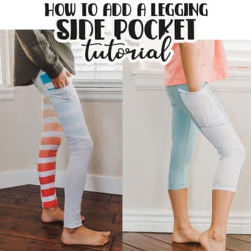 Learn how to add a side pocket to leggings with a simple sewing hack. Create a pocket for your phone or other items on the side of any legging pattern with this sewing hack.