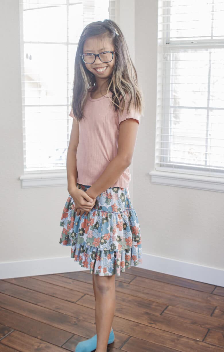 how to sew a two tiered ruffle skirt