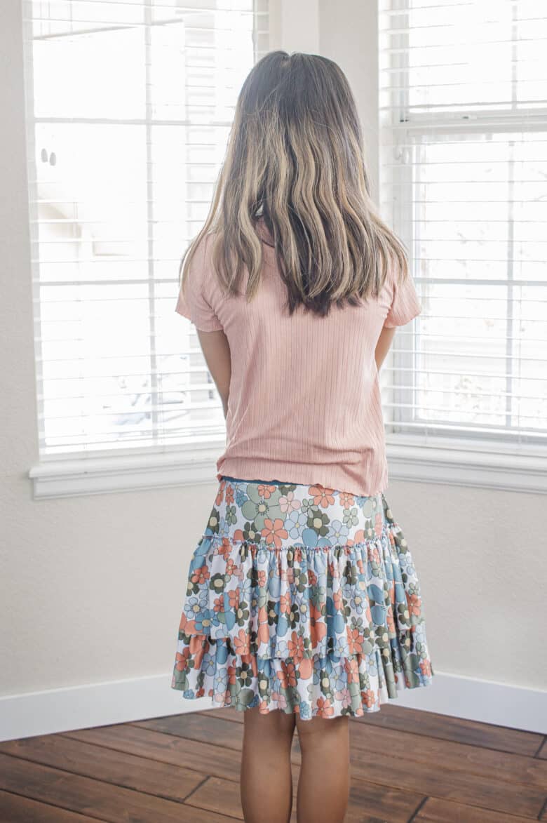 skirt with ruffles and built in shorts