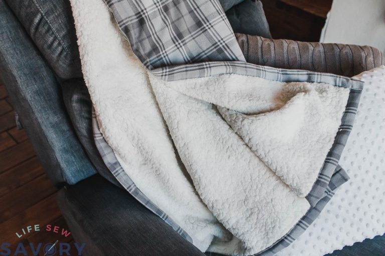 Sherpa And Flannel Blanket Tutorial - Life Sew Savory