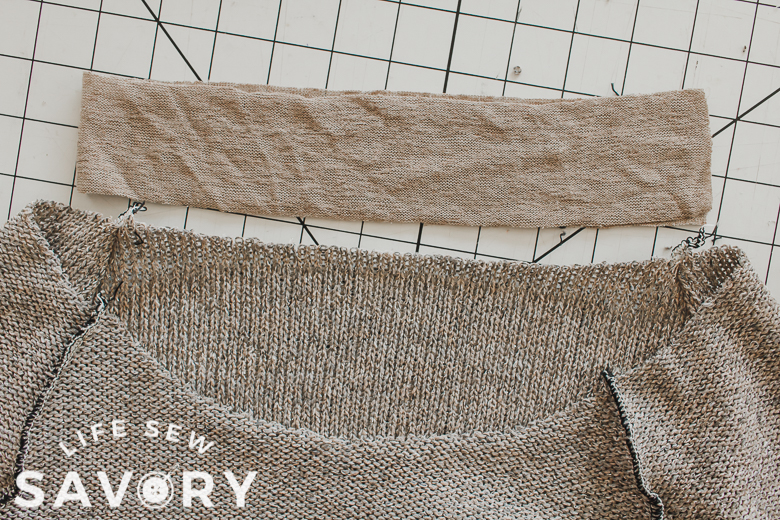 sew short end of neckband