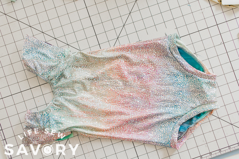finished leotard sewn from a