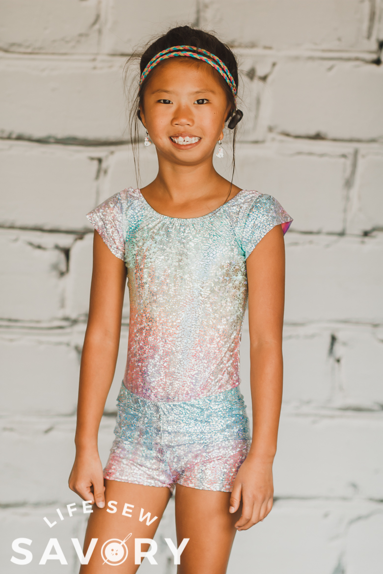 sewing a leotard from a swim suit