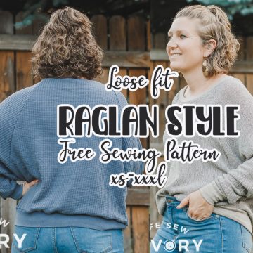 raglan style loose fit sweatshirt free pdf pattern