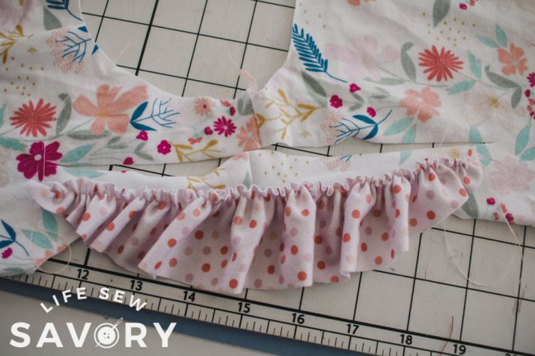 ruffle lined up with shoulder