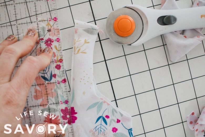 cut shoulder to add ruffle