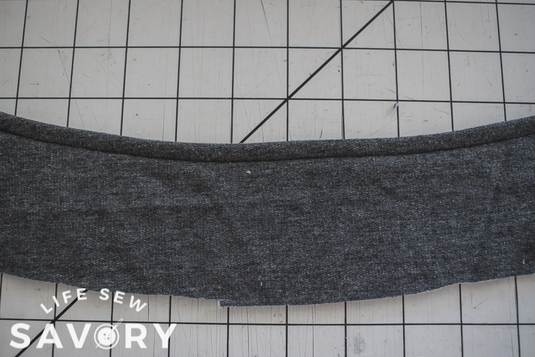 top stitch top of collar