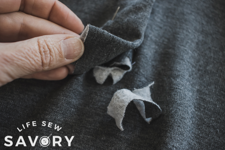 cut out extra fabric