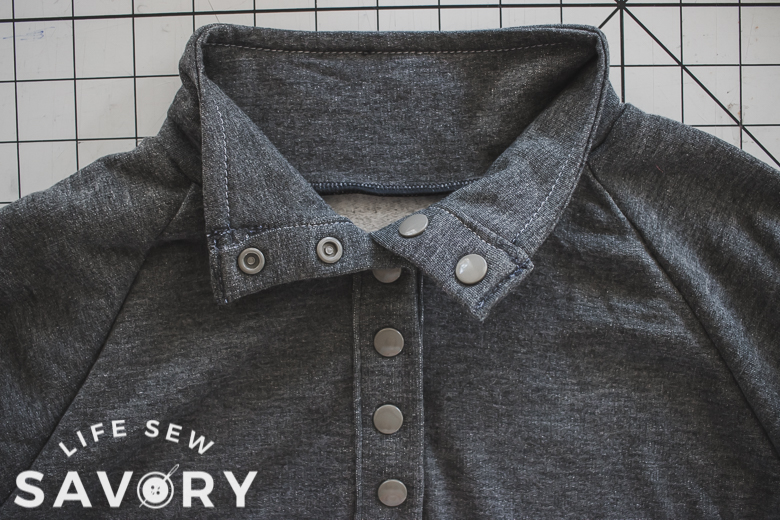 finished snap placket