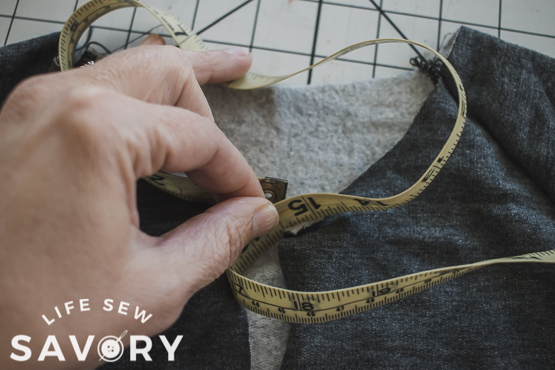 measure around neckline