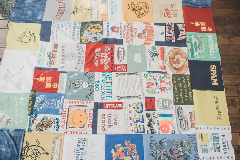 finished t-shirt quilt top