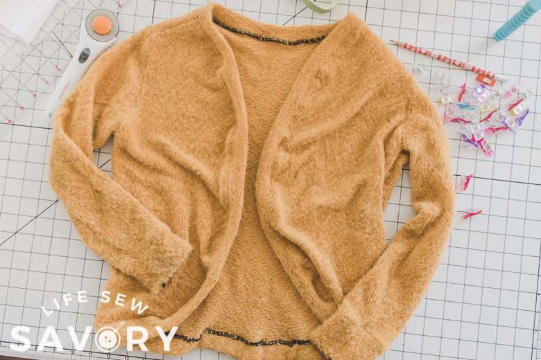 finished yellow sweater