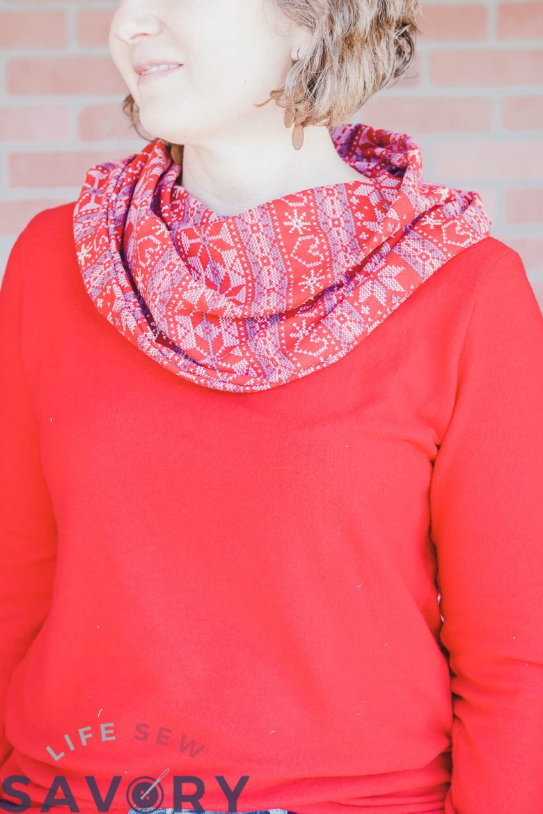 how to sew a cowl neck sweater