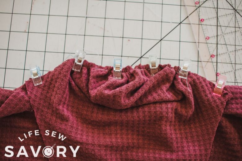 pin or clip sleeve to shoulder