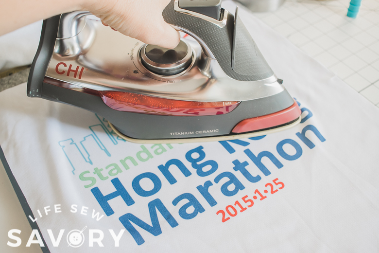 iron on fleece to back of squares