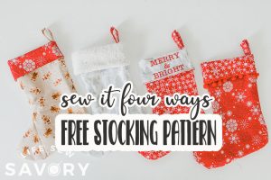 Free Christmas Stocking Sewing Pattern and video tutorial