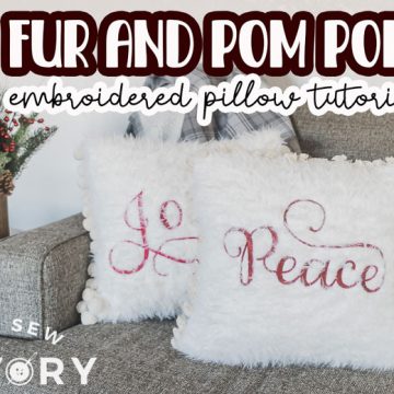 DIY fur and pom pom pillow