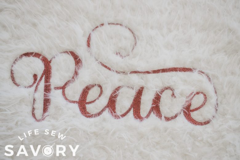 PEACE on fur embroidery