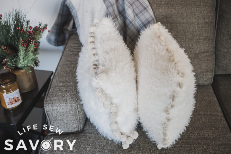 pom pom trim pillows