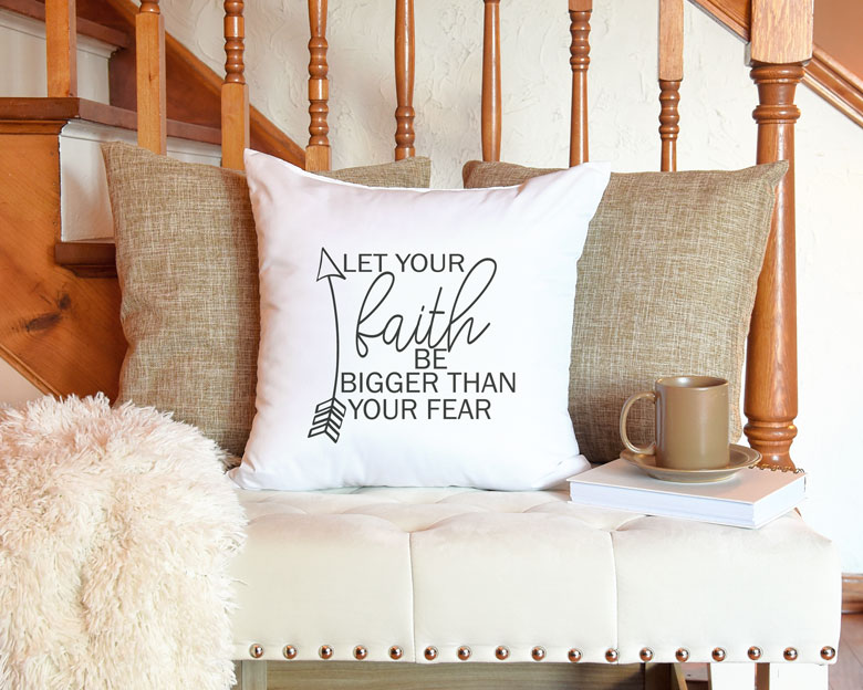 Motivational quote, let your faith be bigger than your fear