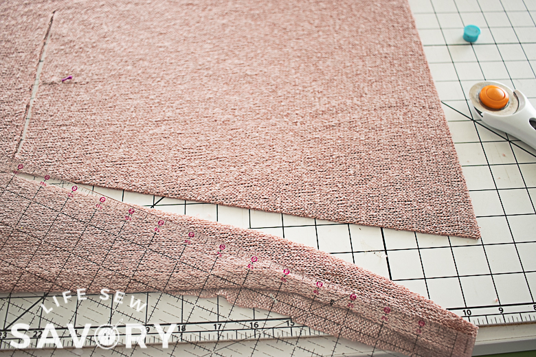 cut angled sides of sleeve